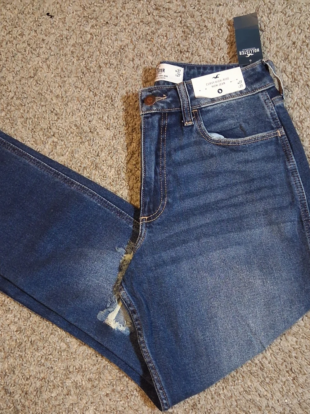 Women's Distressed Blue Jeans